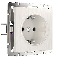 Дизайнерская розетка с заземлением, перламутровый рифленый, W1171013 Werkel