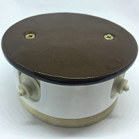 Комбинированная распаячная коробка D80 коричневая РКК-К1 ЦИОН круглая крышка