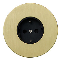 Розетка силовая 220В, круглая, EU040111, золотой, Salvador