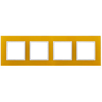 Дизайнерская рамка 4 местная, желтый, Б0034530 Эра, серия Elegance