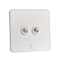 Дизайнерский выключатель Mira Белый лед, BMW2KTA Bonze двухклавишный