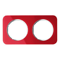 Дизайнерская рамка 2 местная, красный/полярная белизна, 10122349 Berker, серия R.1