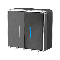 Дизайнерский выключатель с подсветкой, графит рифленый, W5020104 Werkel, двухклавишный, серия Gallant