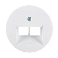 Центральная панель двойной розетки UAE, полярная белизна, глянцевый, 14092089 Berker, серии R.1/R.3