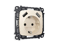 Комплект механизма электрической розетки 2USB A+A 18W (быстрая зарядка) с/з, бежевый матовый, MO329010 Ambrella Volt