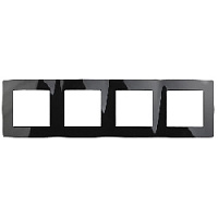 Дизайнерская рамка 4 местная, черный, Б0014776 Эра, серия 12