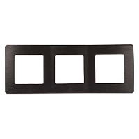Дизайнерская рамка 3 местная, Сатин, антрацит, Б0052523 Эра, серия 12