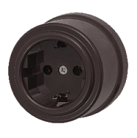 Розетка с заземляющим контактом, коричневый, JNO.1L61.PG02 Jantera