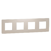 Дизайнерская рамка 4 местная, бежевый, NU200844 Schneider Electric, серия Unica Studio
