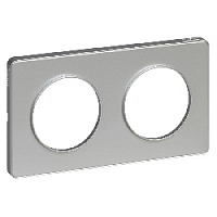 Дизайнерская рамка 2 местная, алюминий/алюминий, S53P804 Schneider Electric, серия Odace