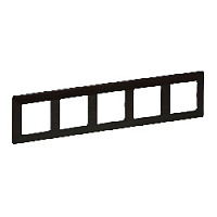 Дизайнерская рамка 5 местная, темное дерево, 754175 Legrand, серия Valena Life