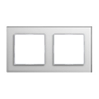 Дизайнерская рамка 2 местная, белое стекло, AC582GLWW Jung, серия A Creation