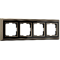 Дизайнерская рамка 4 местная, бронза / черный, алюминий, акрил, W0041328 Werkel