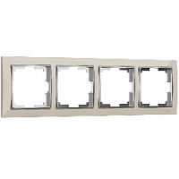 Дизайнерская рамка 4 местная, слоновая кость / хром, поликарбонат, W0041903 Werkel