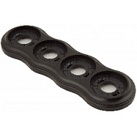 Рамка с пластиковой вставкой 4 местная, восьмерка, черный, 254-Ч Lindas