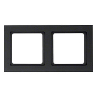 Дизайнерская рамка 2 местная, антрацитовый, бархатный лак, 10126096 Berker, серия Q.3