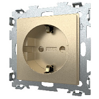 Дизайнерская розетка с заземлением, шампань, GL-W160A-BGG CGSS, серия Эстетика