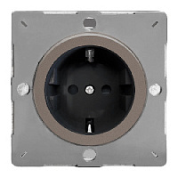 Ретро розетка с заземлением Pewter Effect, олово/черный, EG5FBR Varilight