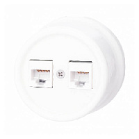 Ретро розетка компьютерная белая B1-302-01 BIRONI