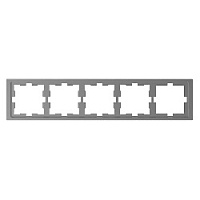Дизайнерская рамка 5 местная, нержавеющая сталь, MTN4050-6536 Schneider Electric, серия Merten D-Life