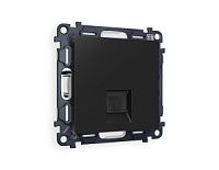 Комплект механизма компьютерной розетки RJ-45 экранированной с автоматической защитной шторкой, черный матовый, MA812005 Ambrella Volt