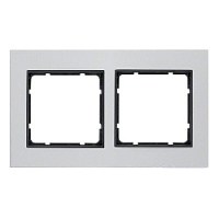Дизайнерская рамка 2 местная, алюминиевый/антрацитовый, матовый, 10126904 Berker, серия B.7