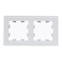 Дизайнерская рамка 2 местная, белый матовый, стекло, ATN330102 Schneider Electric, серия Atlas Design Nature