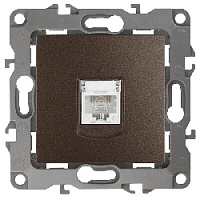 Дизайнерская розетка телефонная RJ-11, бронза, Б0019343 Эра, серия 12