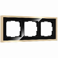 Дизайнерская рамка 3 местная, черный / латунь, акрил, цинковый сплав, W0032852 Werkel