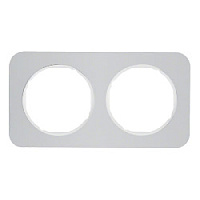 Дизайнерская рамка 2 местная, алюминий/полярная белизна, 10122174 Berker, серия R.1