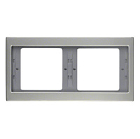 Дизайнерская рамка 2 местная, нержавеющая сталь, матовый лак, металл, 13637004 Berker, серия K.5