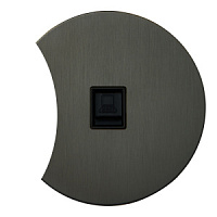 Розетка компьютерная RJ-45, полукруглая, EU020206, антрацит, Salvador