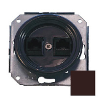 Ретро розетка интернет, коричневый, B01-02 Retrika, серия Colony