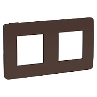 Дизайнерская рамка 2 местная, шоколад/антрацит, NU280417 Schneider Electric, серия Unica Studio
