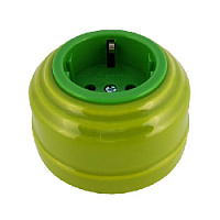 Ретро розетка с/з, фисташковый, серебристая фурнитура, РФС ЛЕАНЗА