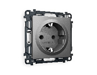 Комплект механизма электрической розетки с/з c шторками, антрацит серый, MA657010 Ambrella Volt