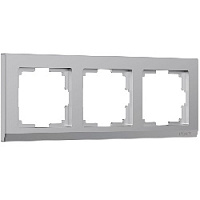 Дизайнерская рамка 3 местная, серебряный, поликарбонат, W0031806 Werkel