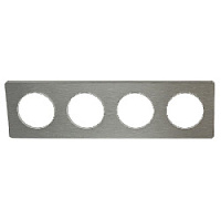 Дизайнерская рамка 4 местная, алюминий полированный/белый, S52P808J Schneider Electric, серия Odace