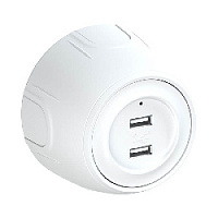 Дизайнерская розетка USB двойная, с подсветкой, 7700896, белый, OneKeyElectro, серия Rotondo