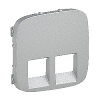 Накладка для двойной розетки  RJ-11 или R-J45, алюминий, 755427 Legrand, серия Valena Allure
