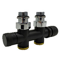 Дизайнерский клапан прямой для радиаторов для 2-х трубной системы отопления, ручная регулировка, Tondera 1/2" черный матовый 0682-1500VCES S.R.Rubinetterie