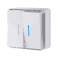 Дизайнерский выключатель с подсветкой, белый, W5020101 Werkel, двухклавишный, серия Gallant