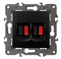 Дизайнерская аудио розетка двойная, антрацит, Б0034330 Эра, серия Elegance