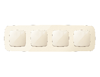 Дизайнерская рамка из термопластика 4 местная, бежевый глянец, OF140304 Ambrella Volt