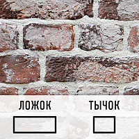 Лофт плитка "Охта" с высолами (элементы ложок и тычок) ОБо2 OldBrick бетон