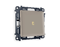 Комплект механизма 1-кл выключателя с подсветкой 3200K мягкий теплый свет, серо-бежевый матовый, MA362010 Ambrella Volt, одноклавишный
