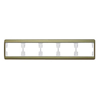 Дизайнерская рамка 5 местная, золотой, матовый, алюминий, 13940002 Berker, серия Arsys