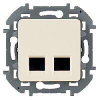 Дизайнерская розетка компьютерная RJ-45 кат. 6, двойная, слоновая кость, 673841 Legrand, серия Inspiria