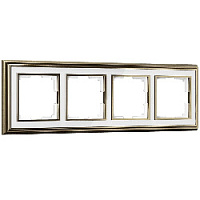 Дизайнерская рамка 4 местная, бронза / белый, алюминий, акрил, W0041327 Werkel