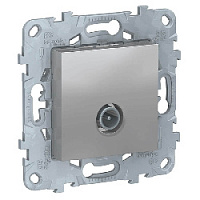 Дизайнерская розетка TV одиночная, алюминий, NU546230 Schneider Electric, серия Unica New